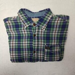 Scotch & Soda Green and Blue Plaid Casual Button Down Shirt